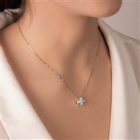 Colgante Mirco Visconti Mujer Girocollo croce in Oro blanco Diamante 0.16 Ct GM110 - GM110